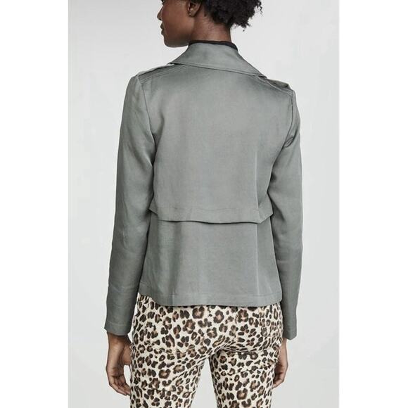 BB Dakota Double Agent Cropped Trench Jacket Size XS Open Front Military Classic - Picture 2 of 8